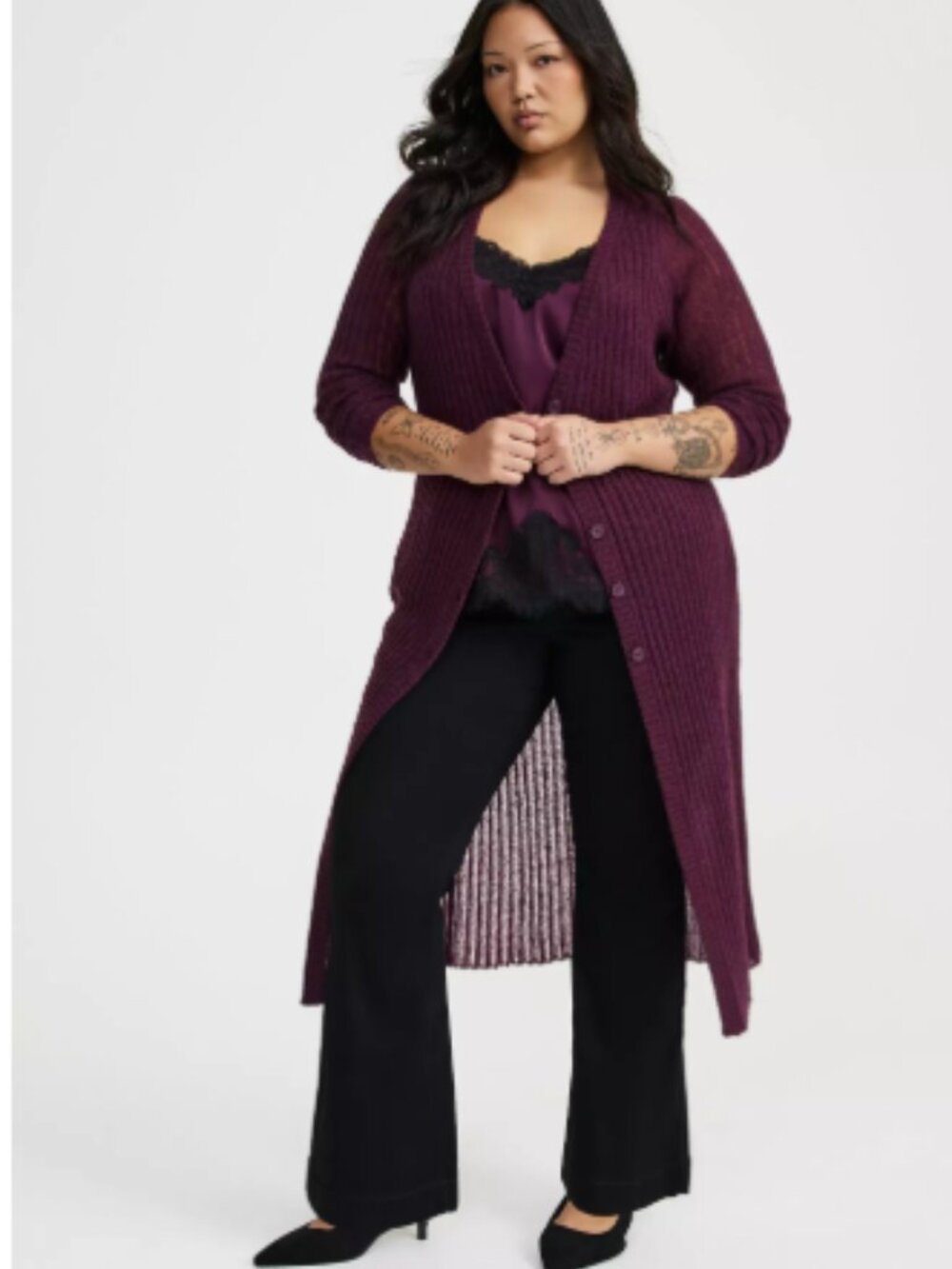 Torrid Open Front Duster Sweater Size 1